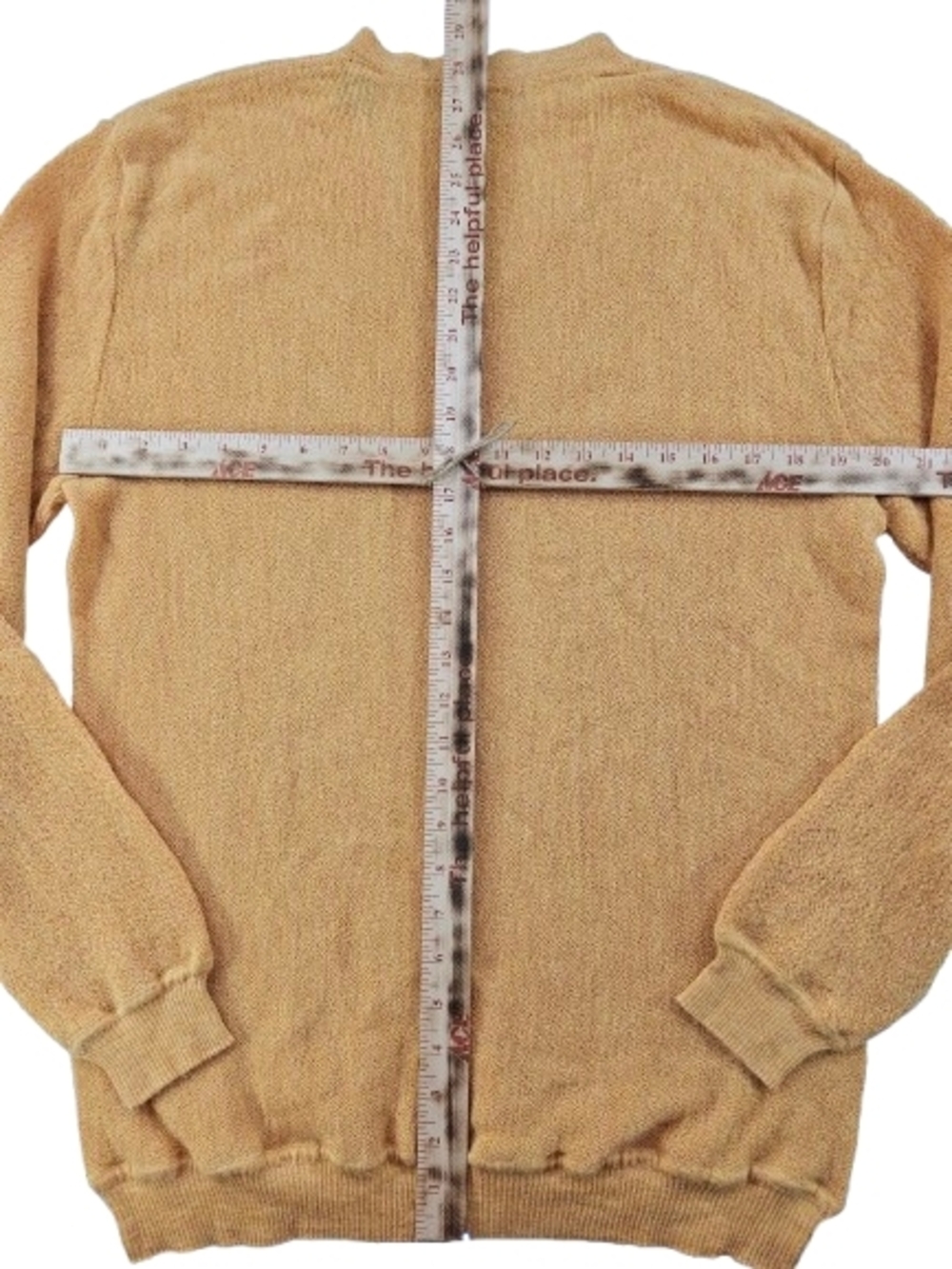 Gordon's Limited Baby Alpaca Wool Ribbed V Neck Sweater Vest Men's XL Tan Yellow - Picture 4 of 9